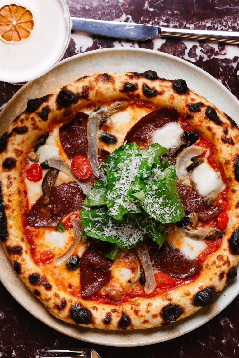 Stone-baked pizza
