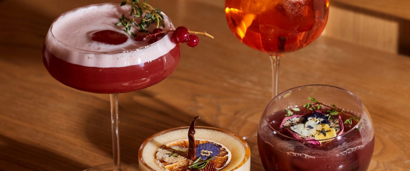 Colourful signature cocktails